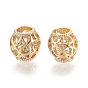 Alloy European Beads, Hollow, Large Hole Beads, Rondelle with Heart