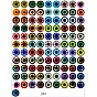 Printed Transparent Glass Cabochons, Half Round with Eye Pattern