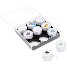 Мини круглые пластиковые баночки для бижутерии с завинчивающейся крышкой и бархатной внутренней частью