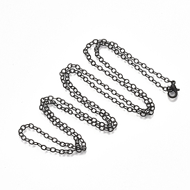Brass Cable Chain Necklace Making, with Lobster Claw Clasps