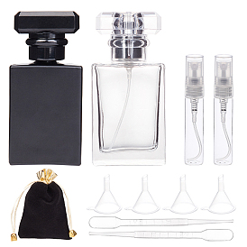 Glass Perfume Spray Bottles Making, with Plastic Dropper, Funnel Hopper, Plum, Velvet Drawstring Bags