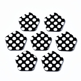 3 d кулоны акриловые печатные, черно-белые, пятиугольник с волновым узором