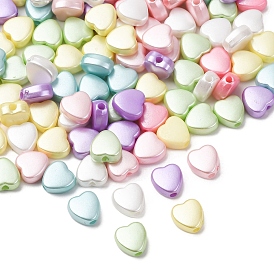 Непрозрачные бусины из абс-пластика, имитации жемчуга, сердце