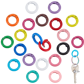 30шт 15 цветные пружинные кольца из цинкового сплава, круглые кольца