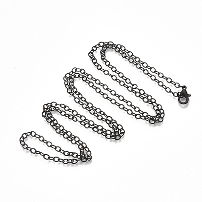 Brass Cable Chain Necklace Making, with Lobster Claw Clasps