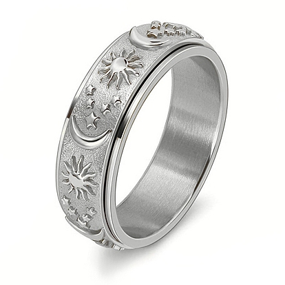 Stainless Steel Rotating Ring, for Men and Women
