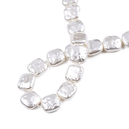 ABS Plastic Imitation Pearl Beads Strands, Square