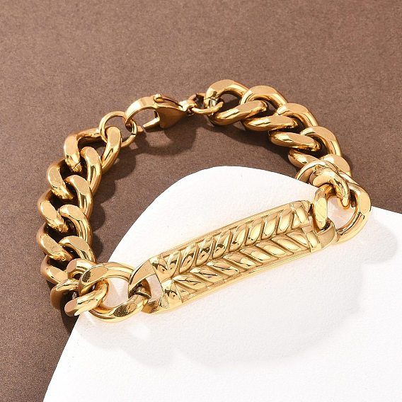 304 из нержавеющей стали цепью кубинский ссылка браслеты, браслеты из листовых звеньев, ионное покрытие (ip)