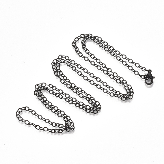 Brass Cable Chain Necklace Making, with Lobster Claw Clasps