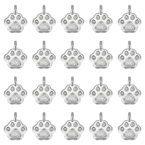 20 шт. 304 подвески из нержавеющей стали, очарование отпечатка лапы