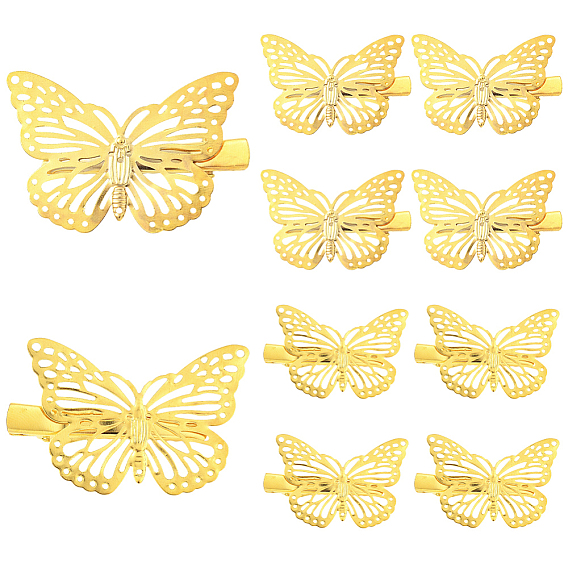 12шт. 2 стили железных заколок-крокодилов для волос для женщин и девушек, бабочка