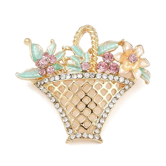 Эмалевый штифт, штыри отворотом сплава горного хрусталя для одежды рюкзака, цветок, золотые