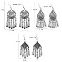 Bohemian Vintage Carved Alloy Tassel Earrings with Exaggerated Nepalese Ethnic Style