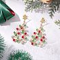 Рождественские елки стеклянные бусины серьги-гвоздики, с имитацией жемчужины из ракушки, с 201 серьгами из нержавеющей стали