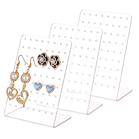 Органических дисплеев стекло, дисплей ювелирных изделий стойки, ясно вешалки серьги, прямоугольные