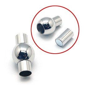 304 cierres magnéticos de acero inoxidable con extremos para pegar, oval, 20x11 mm, agujero: 5 mm