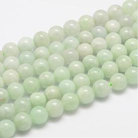 Perles de jade du Myanmar naturel / jade birmane, ronde