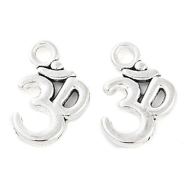 Tibetan Style Alloy Ohm/Aum Pendants, Cadmium Free & Lead Free, 15.8x10.7x2mm, Hole: 2mm, about 625pcs/500g