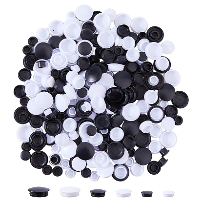 300шт. 6 стили заглушек для отверстий из полипропилена, защелкните заглушки отверстий заподлицо, торцевые заглушки вставок для стоек, для мебельного ограждения