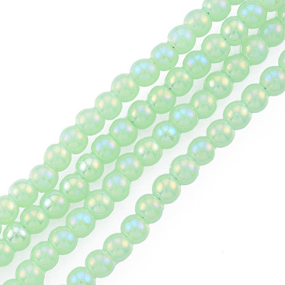 Galvanisieren Glasperlen, imitatorische Jade Perlen, Runde
