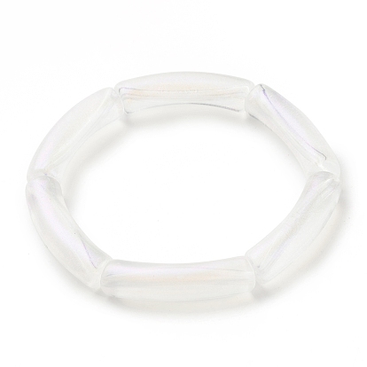 Acrylic Curved Tube Chunky Stretch Bracelet for Women