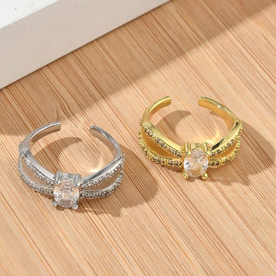 Открытые кольца манжеты из латуни с микропаве и кубическим цирконием, крест крест кольца, без кадмия и без свинца, стойки покрытие, долговечный