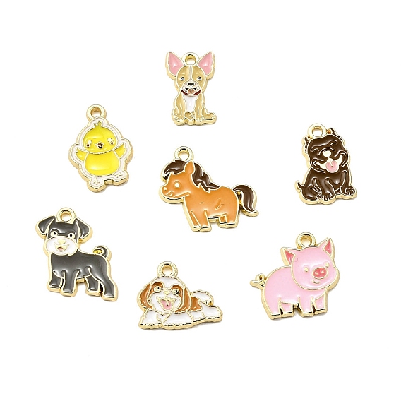 Цинк подвески эмали сплава, прелести животных, золотые