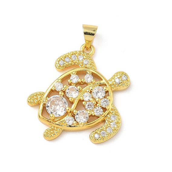 Латунные микро проложить кубического циркония подвески, черепаха, без кадмия и без свинца