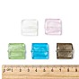 Handmade Silver Foil Lampwork Beads, Square, Hole: 1.5mm