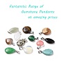 PandaHall Elite Natural/Synthetic Gemstone Pendants, with Platinum Tone Brass Findings, Mixed Shapes