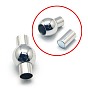 304 Stainless Steel Magnetic Clasps with Glue-in Ends, Oval, 20x11mm, Hole: 5mm