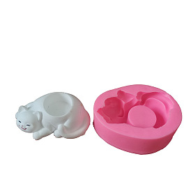 DIY Silicone Cat Flower Pot Molds, Resin Casting Molds, for UV Resin, Epoxy Resin Jewelry Making