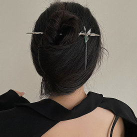 Retro bamboo tassel hairpin, simple modern high-end hairpin, bun hairpin, Chinese style headdress