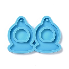 DIY Pendant Silhouette Silicone Molds, for Earring Making, Resin Casting Molds, For UV Resin, Epoxy Resin Jewelry Making, Bell