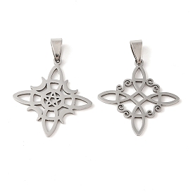 Hollow Out 201 Stainless Steel Pendants, Witches Knot Charm