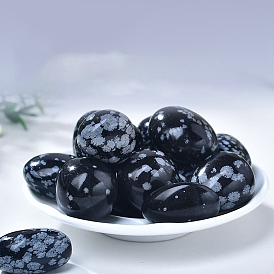 Natural Snow Obsidian Tumbled Stones, Energy Minerals Gemstones, Home Decoration