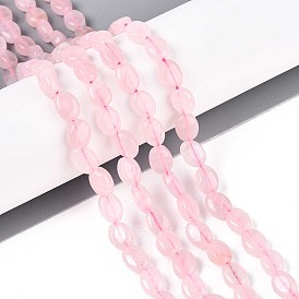 Природного розового кварца нитей бисера, Плоско-овальные