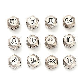 S925 бусины из стерлингового серебра, граненая полигона, античное серебро, созвездие