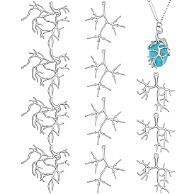 12 pcs 3 couleurs pendentifs en laiton, charmes de branche