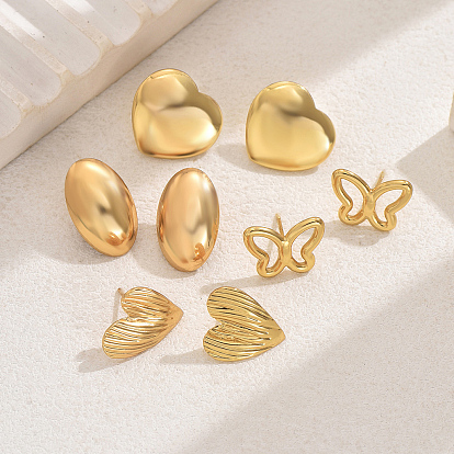 Геометрические серьги 201 из нержавеющей стали, женские повседневные украшения для вечеринок, золотые