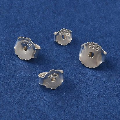 925 Sterling Silver Friction Ear Nuts, with S925 Stamp