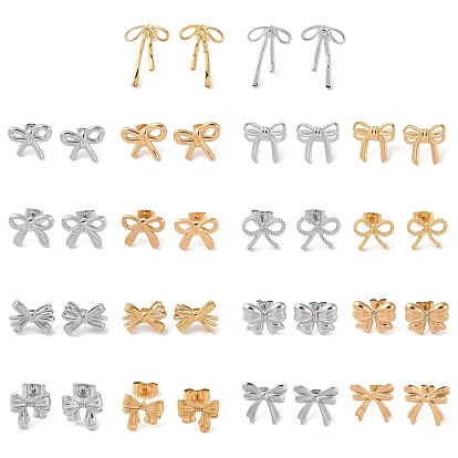 304 из нержавеющей стали серьги, для женщин, вакуумное покрытие pvd, бантом