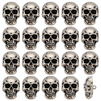 20шт. пуговицы в виде черепа из сплава, пряжки для пальто, пуховика, одежды с хлопковой подкладкой