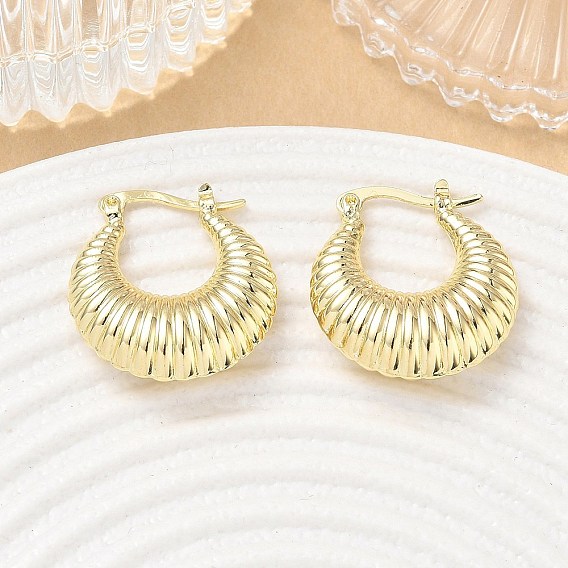 Pendientes de aro de latón para las mujeres, rondo
