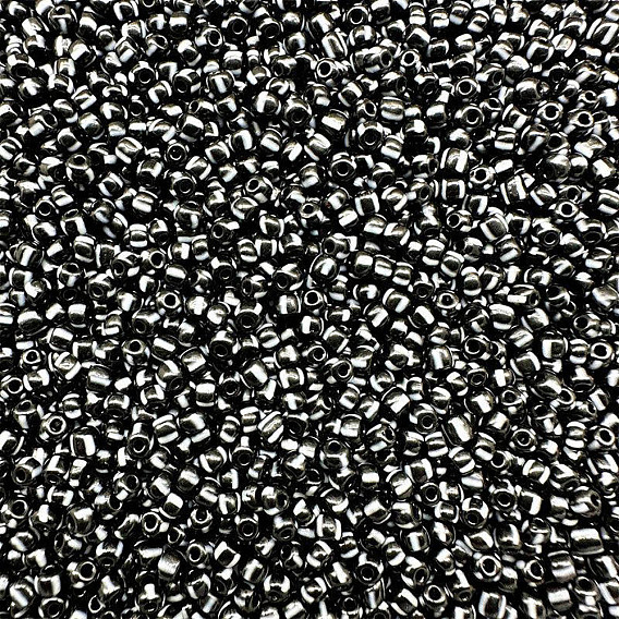 Круглый бисер стекло, бочка с полосой