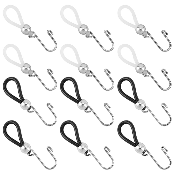 20шт. 2 цвета держатель молнии из железа верхняя, с резиновой фурнитура, застежка для удержания молнии