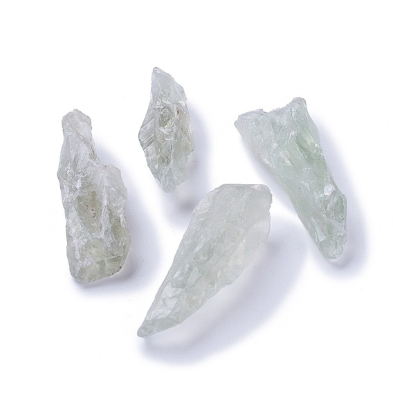 Natural Green Quartz Beads, Nuggets, No Hole/Undrilled