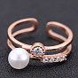 925 Silver Pearl Ring with Zircon Stone - Elegant and Stylish Silver Jewelry