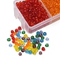 1561Pcs 7 Colors 8/0 Transparent Glass Seed Beads, Round