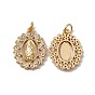Латунные микропаве прозрачные подвески с фианитом, с целью перехода в кольце, без кадмия, без никеля и без свинца, стойки покрытие, овал с девственным узором